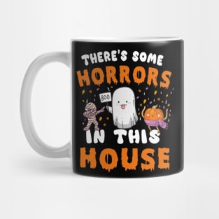There's Some Horrors In This House Ghost Pumpkin Halloween Mug